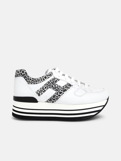Shop Hogan Sneakers H283 H Leo Bianche In White