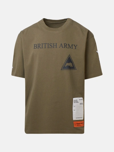 Shop Heron Preston T-shirt Reg Army Verde In Green