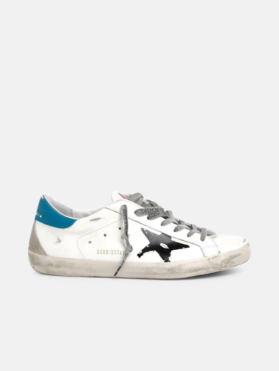 Shop Golden Goose Sneakers Tall.azzurro Bianche In White