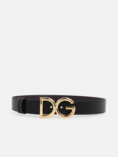 Shop Dolce & Gabbana Cintura Revers.dauphine Nera In Black