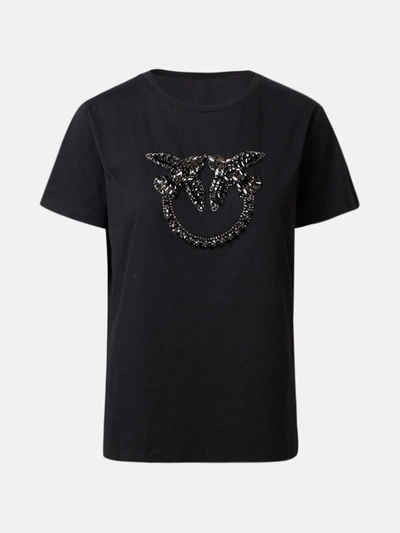 Shop Pinko T-shirt Quentin Logo Nera In Black