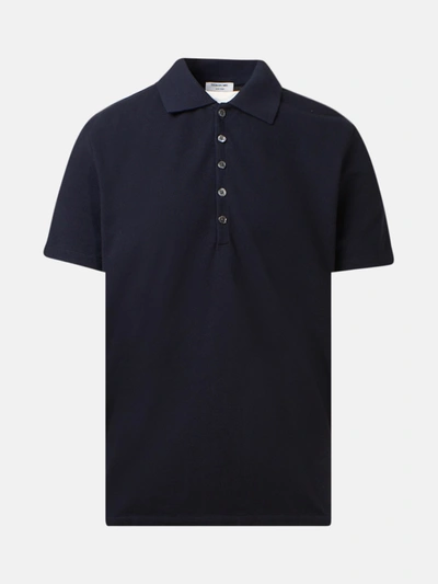 Shop Thom Browne Blue Polo Shirt In Navy