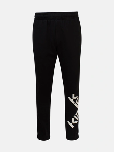 Shop Kenzo Black Jogger Pants\npolyester And Cotton Pants\nside Logo\ntwo Zippered Side Pockets\none Zippered B