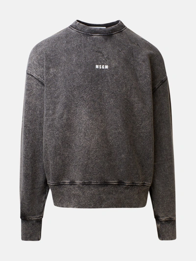 Shop Msgm Grey Sweatshirt In Black