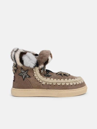 Shop Mou Beige Eskimo Stars Sneakers