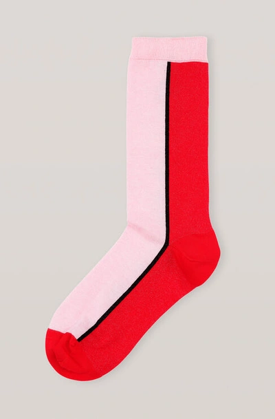 Shop Ganni Cotton Blend Socks Socks In Lollipop