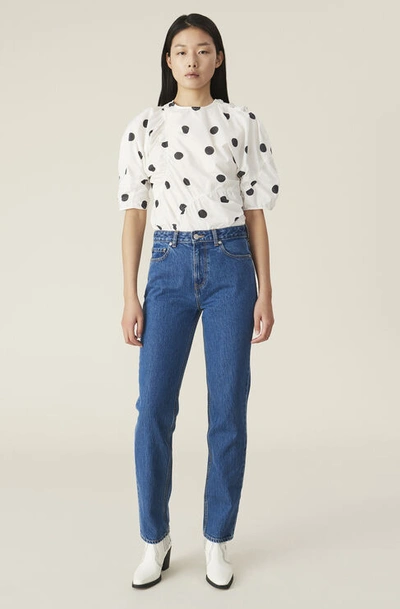 Shop Ganni Basic Denim High-waisted Jeans