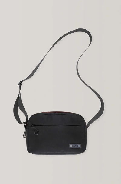Shop Ganni Tech Fabric Bag Black One Size