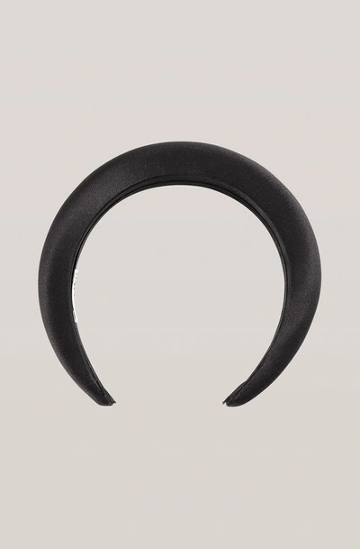 Shop Ganni Padded Nylon Accessories Headband In Black