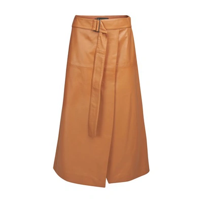 Shop Joseph Salic Skirt In Caramel