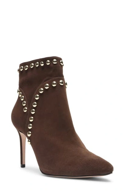 Shop Schutz Lilly Pointed Toe Bootie In Umber Suede