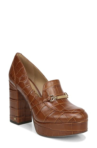 Shop Sam Edelman Aurelie Platform Loafer In Tawny Brown