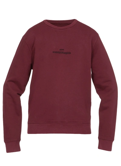 Shop Maison Margiela Logo Sweatshirt In Burgundy