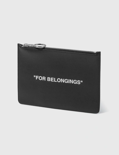 Shop Off-white Calfskin Quote Pouch In Black