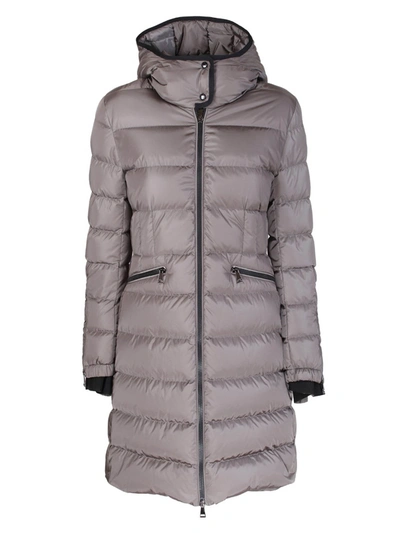 Shop Moncler Betulong Down Jacket Featuring Hood In Grey