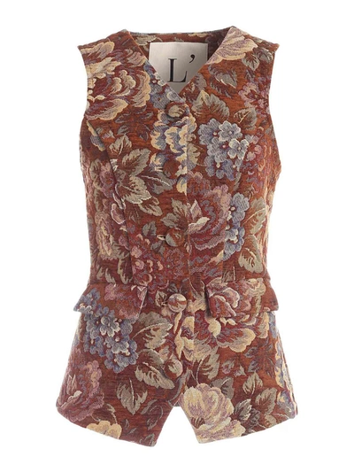 Shop L'autre Chose Damask Fabric Multicolor Waistcoat