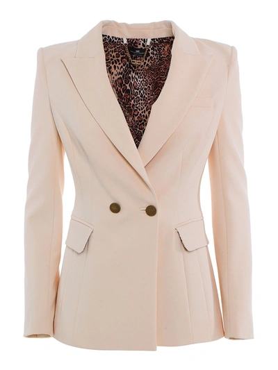 Shop Elisabetta Franchi Double Crêpe Suit In Cream Colour