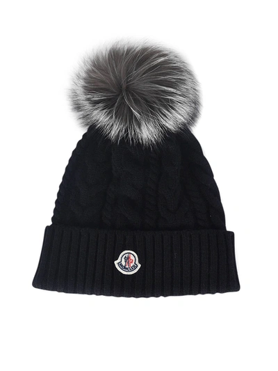 Shop Moncler Pom Pon Beanie In Black