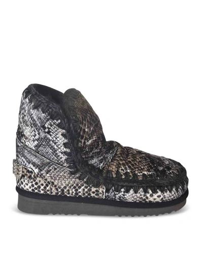 Shop Mou Eskimo 18 Ankle Boots With Reptile Print In Animal Print