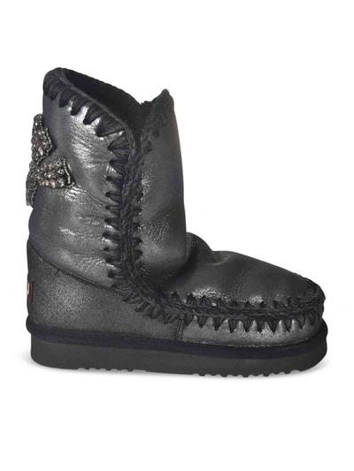 Shop Mou Eskimo Ankle Boots 24 In Black Lamè