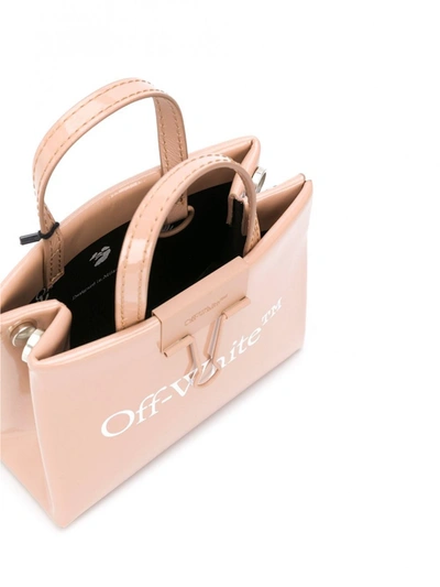 Shop Off-white Baby Box Leather Bag In Beige