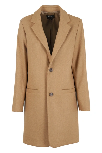 Shop Apc Coat In Pbc Beige