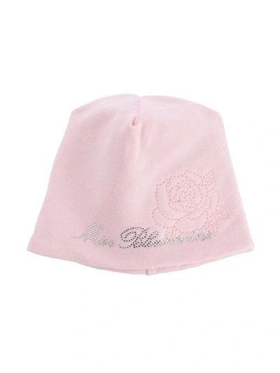 Shop Miss Blumarine Rhinestone-logo Bucket Hat In Pink