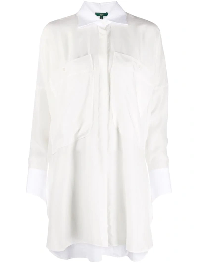 Shop Jejia Oversized Two-pocket Shirt In White
