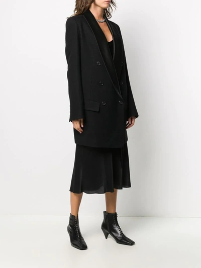 Shop Ann Demeulemeester Tailored Double Breasted Coat In Black