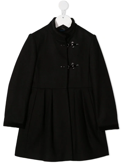 Shop Fay Flared Virgin Wool Coat In Black