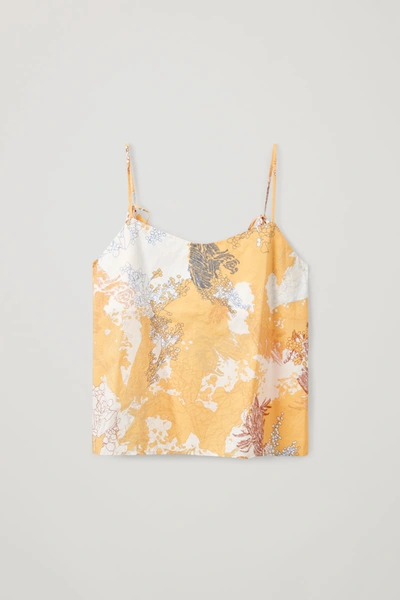 Shop Cos Printed Light Cotton Vest In Yellow