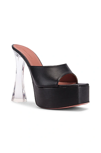 Shop Amina Muaddi Dalida Glass Sandal In Black Nappa