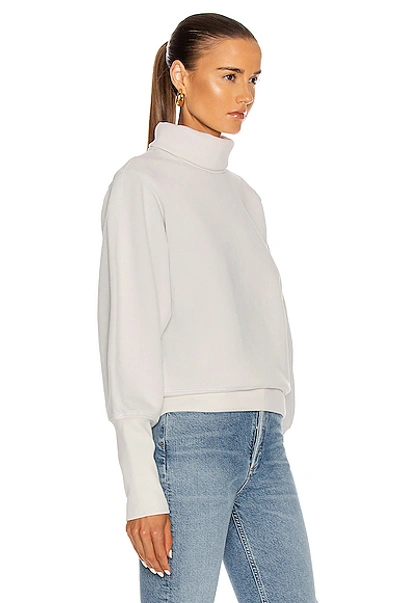 Shop Agolde Extended Rib Sweatshirt In Paper Mache