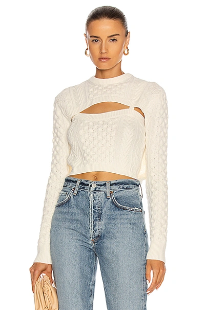 Shop Rosie Assoulin Thousand In One Ways Sweater In Ivory