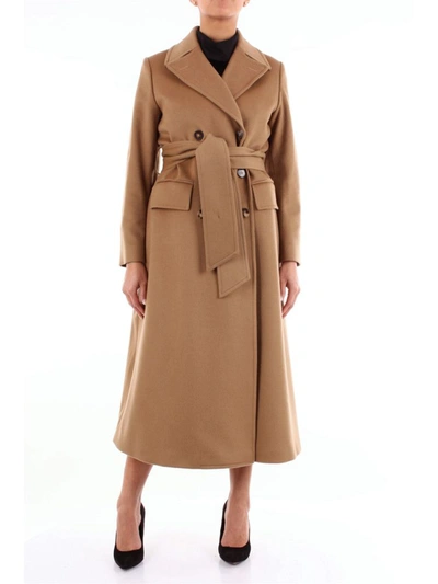 Shop Alberto Biani Women's Beige Wool Coat