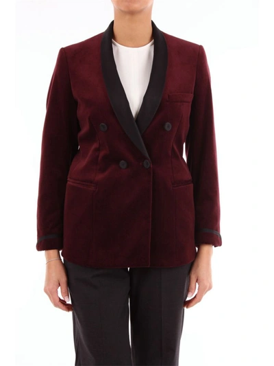 Shop Alberto Biani Women's Burgundy Cotton Blazer