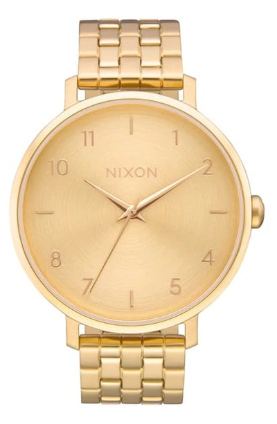 Shop Nixon The Arrow Bracelet Watch, 38mm In Gold