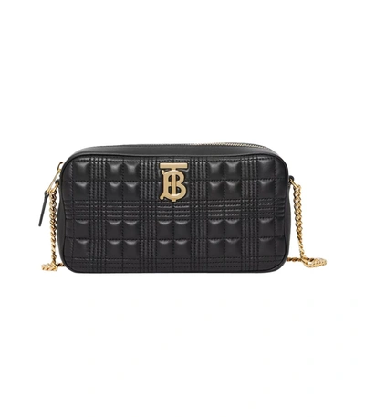 Shop Burberry Quilted Lambskin Camera Bag In Black