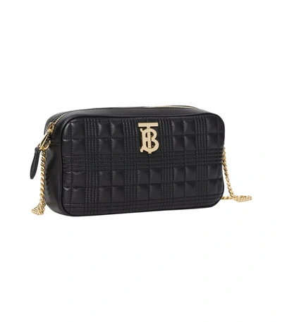 Shop Burberry Quilted Lambskin Camera Bag In Black