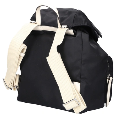Shop Moncler Women Backpack Dauphine Large Nylon Logo Black White