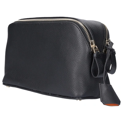 Shop Santoni Men Toiletry Bag U1857 Embossed Calfskin Logo Black