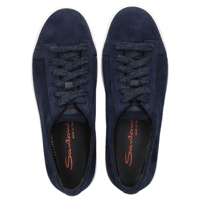 Shop Santoni Low-top Sneakers 60442 In Blue