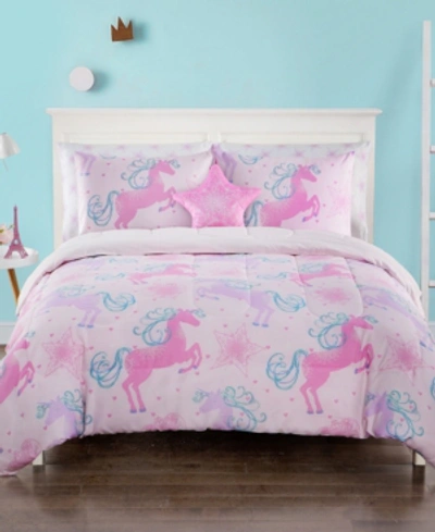 Shop Sanders Unicorn 7 Pc Full Comforter Set Bedding In Pink