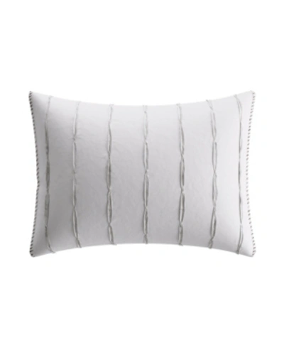Shop Vera Wang Closeout!  Charcoal Vines Gathered Pleats Breakfast Pillow In Ivory