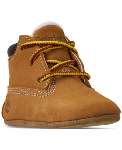 Shop Timberland Baby Crib Booties And Cap Set From Finish Line In Wheat Nubuck