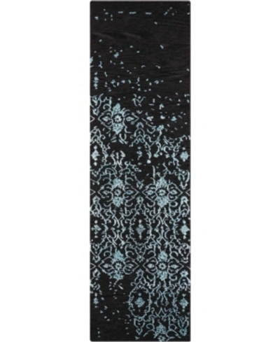 Nourison Opaline Opa06 Midnight 2'3" X 8' Runner Rug In Midnight
