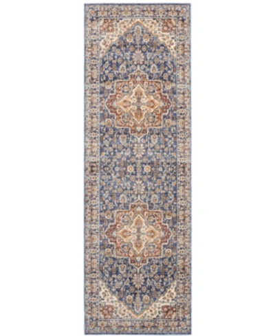 Nourison Lagos Lag01 Blue 2'3" X 7'6" Runner Rug In Blue