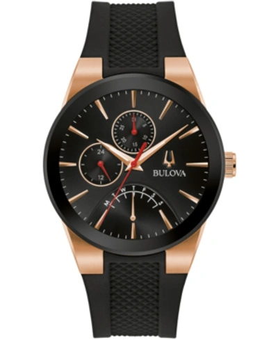Shop Bulova Men's Futuro Black Silicone Strap Watch 41mm