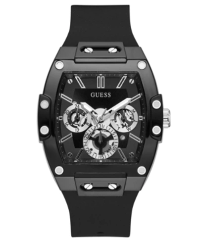 Shop Guess Men's Phoenix Black Silicone Strap Watch 43mm