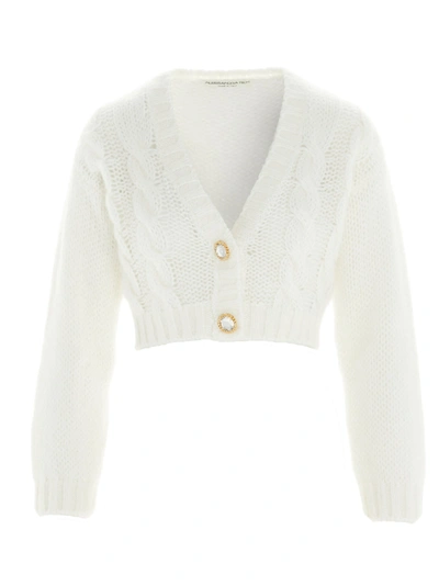 Shop Alessandra Rich Cardigan In White